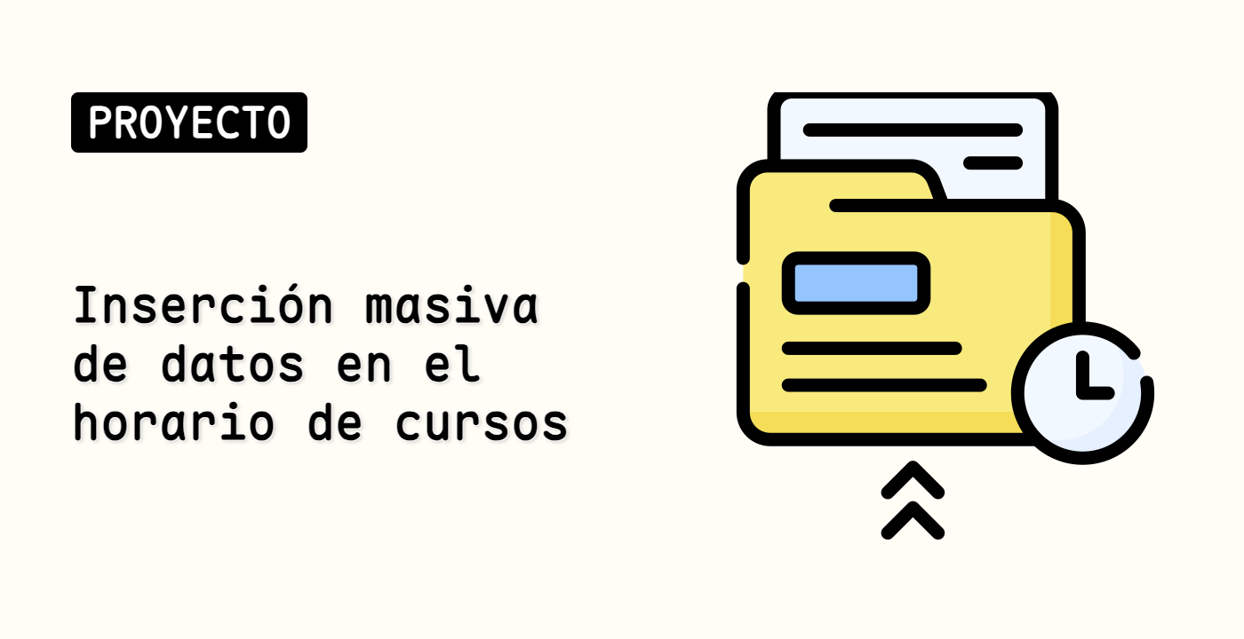 Inserción masiva de datos en el horario de cursos